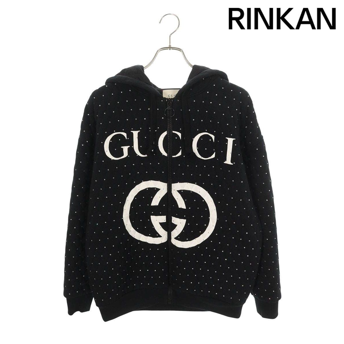 グッチ 543641 X 922 B ストーン装飾ジップアップパーカー メンズ M 12 28～1 6 発送 問い合わせ遅延
