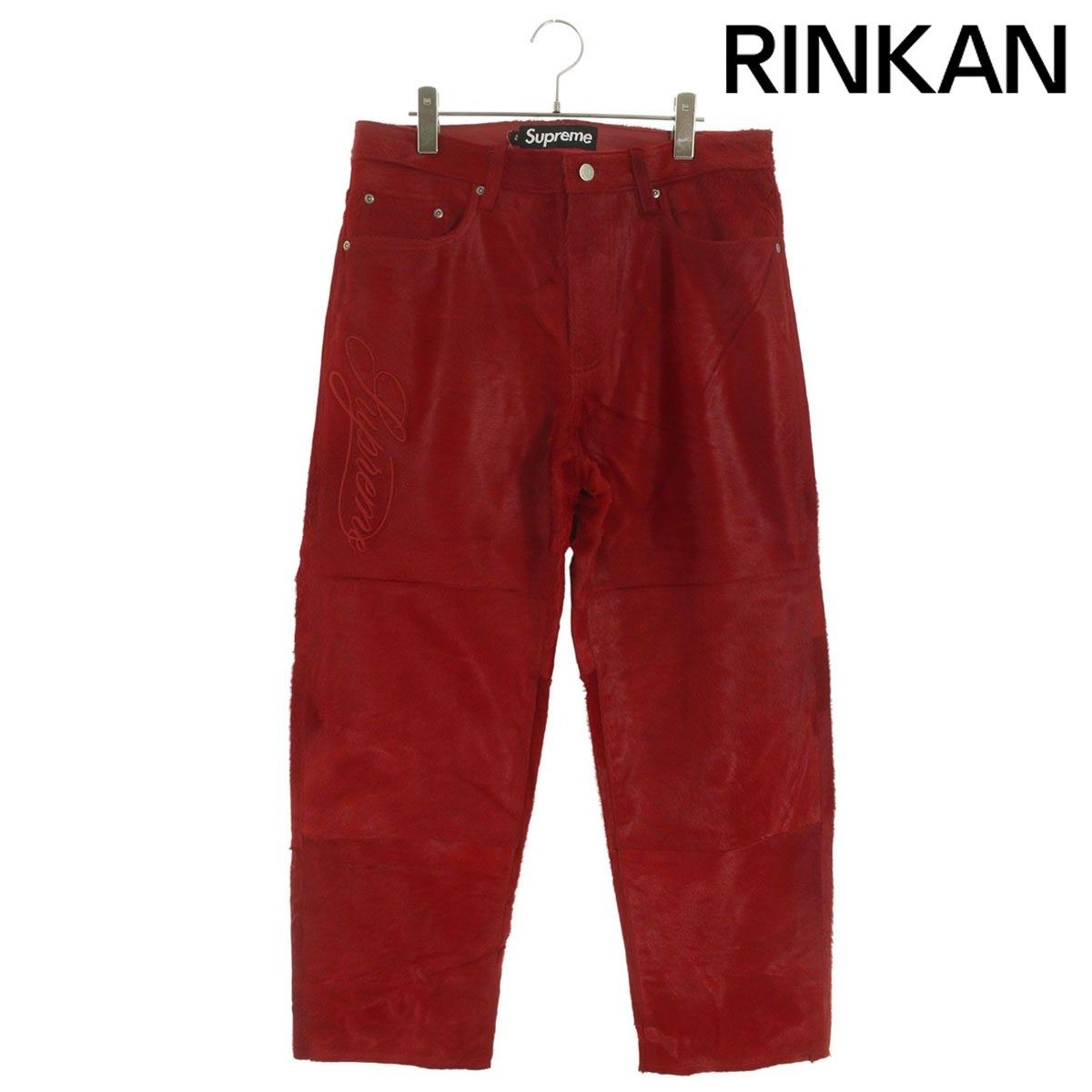 シュプリーム 25 SS Ponyhair Loose Fit 5 Pocket Jean ポニーヘアレザーロングパンツ メンズ 32インチ 12 28～1 6 発送 問い合わせ遅延