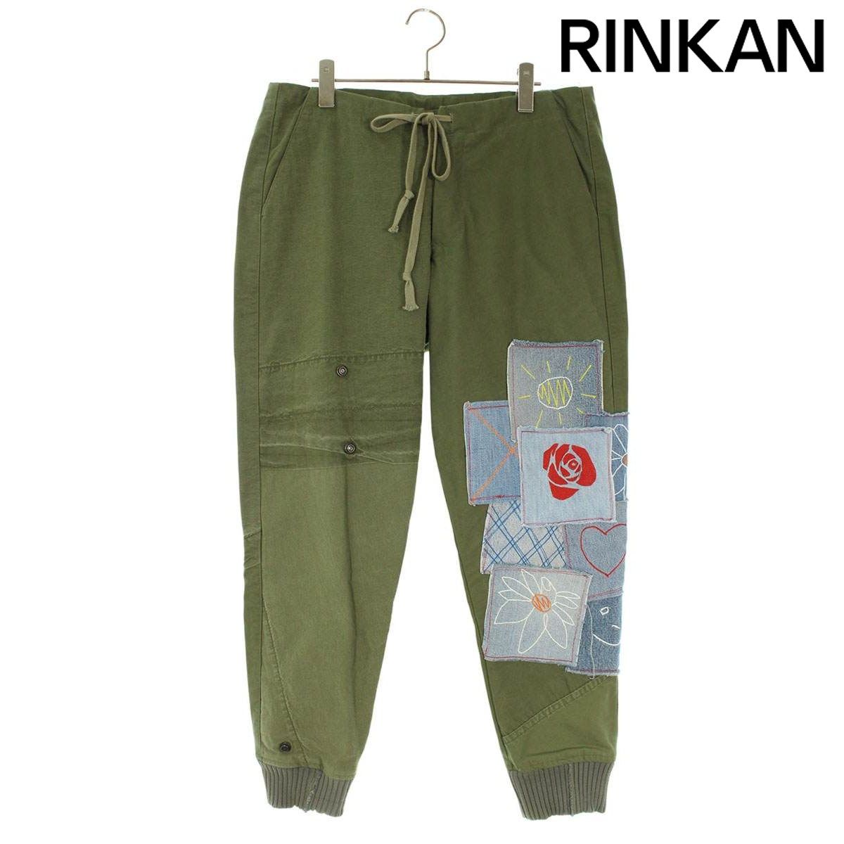 グレッグローレン デニムパッチワークコットンカーゴスウェットロング