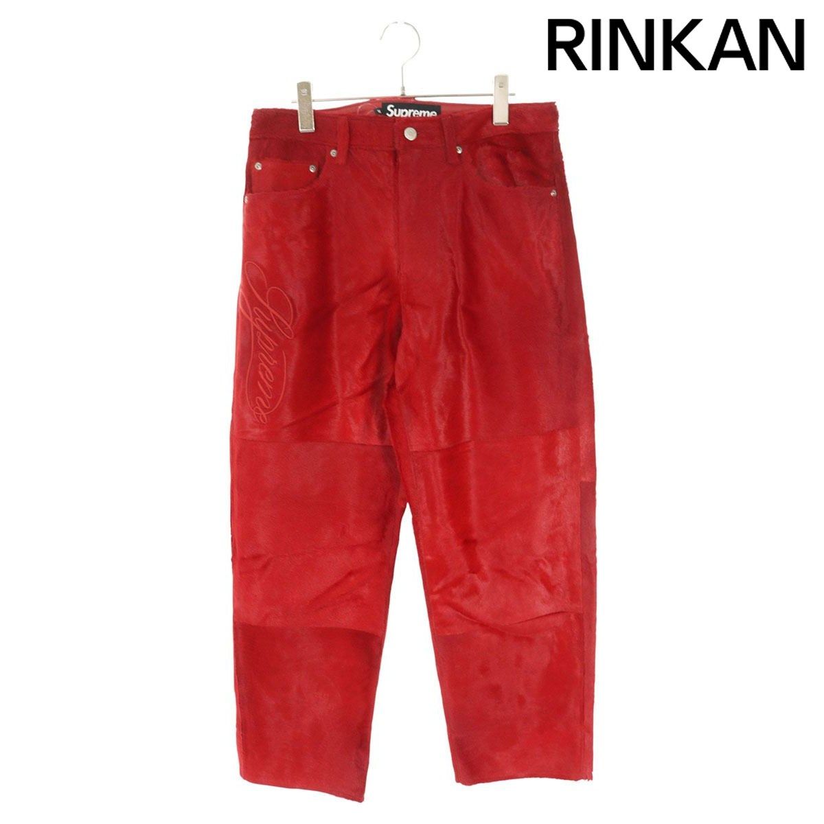 シュプリーム 25 SS Ponyhair Loose Fit 5 Pocket Jean ポニーヘアレザーロングパンツ メンズ 30インチ 12 28～1 6 発送 問い合わせ遅延