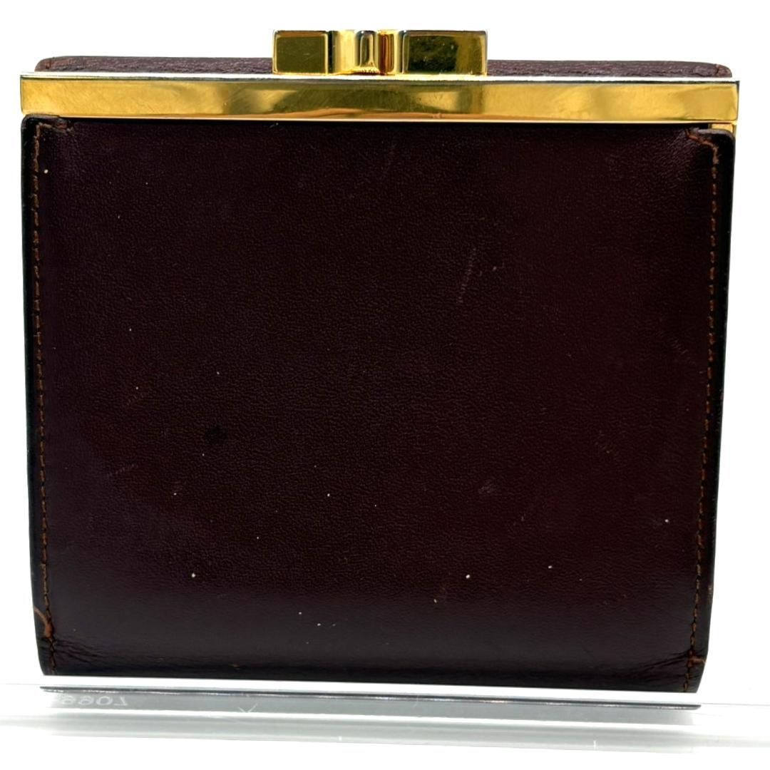 カルティエ 三つ折り財布 がま口 マストライン 本革 ボルドーゴールド金具 カルティエ 財布 三つ折り財布 がま口 金具 美品】カルティエ がま口