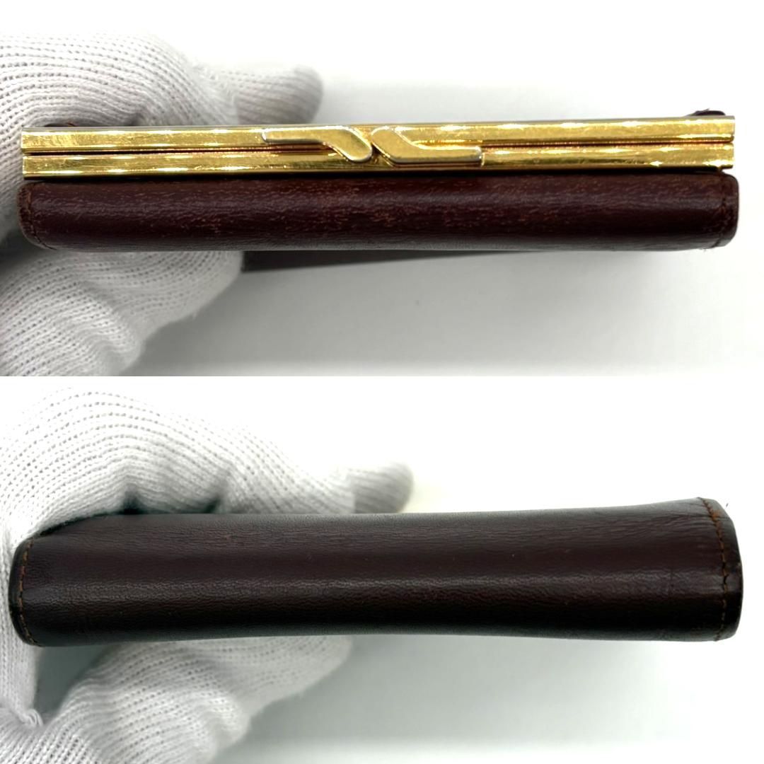 Cartier カルティエ マストライン 三つ折り財布 がま口 ボルドー