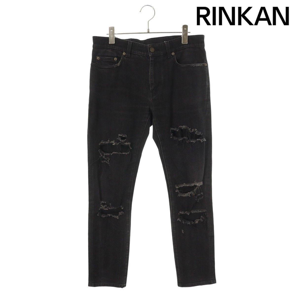 サンローランパリ 450008 Y 869 L クラッシュ加工スキニーデニムパンツ メンズ 31 12 28～1 6 発送 問い合わせ遅延