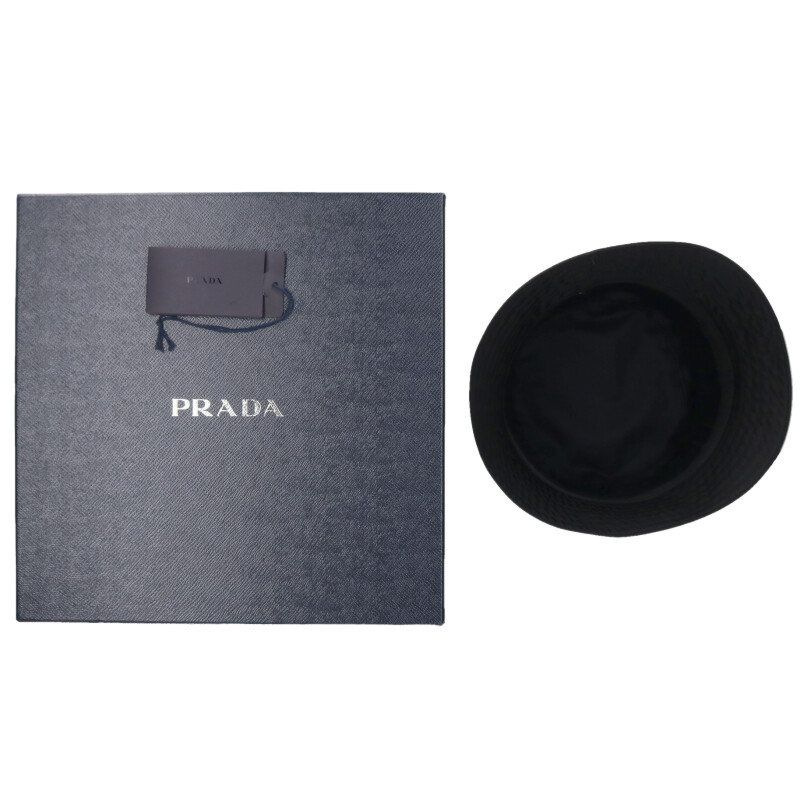 プラダ 2HC137 三角ロゴプレートナイロンバケットハット メンズ L ※12