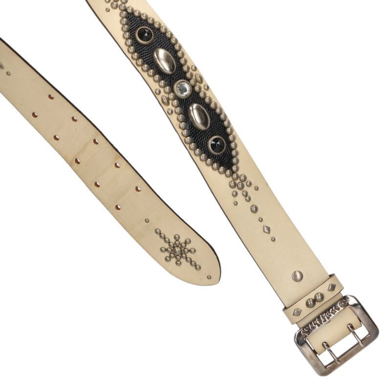 ウルフズヘッド スタッズ装飾レザーベルト メンズ 32 ※12/28～1/6 発送