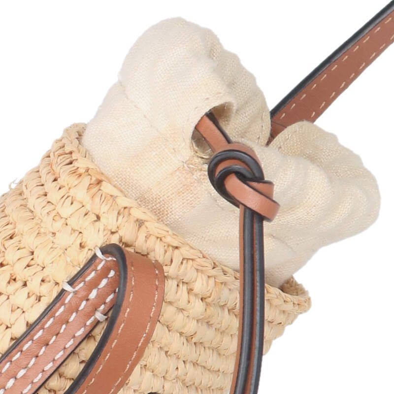 ロエベ C000P71X01 アナグラムラフィアシリンダーポケットショルダー