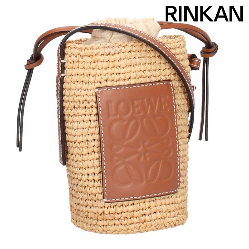 ロエベ C000P71X01 アナグラムラフィアシリンダーポケットショルダー