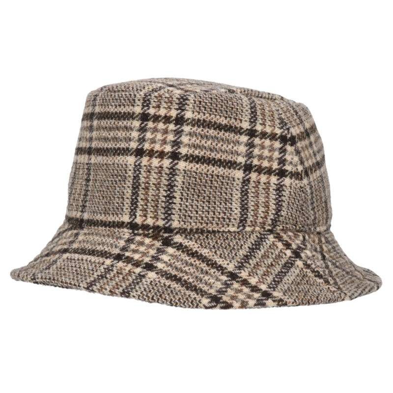 セリーヌ 2AUE5471S トリオンフ刺繍チェック総柄バケットハット