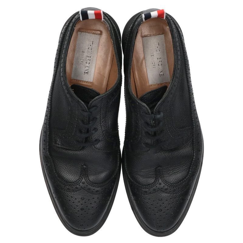 黒レザー ローファー　トムブラウン Thom Browne レザー ペニーローファー | ブラック | FARFETCH JP