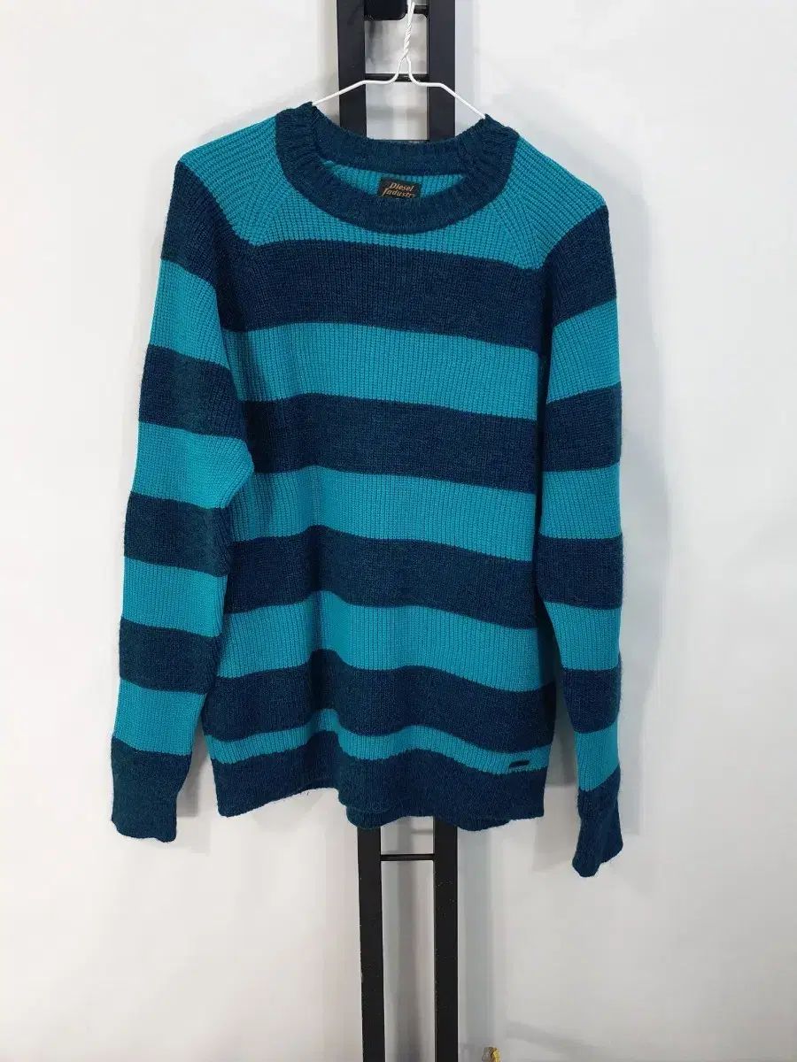 DIESEL ニット アルパカ セーター ストライプ ブルー m