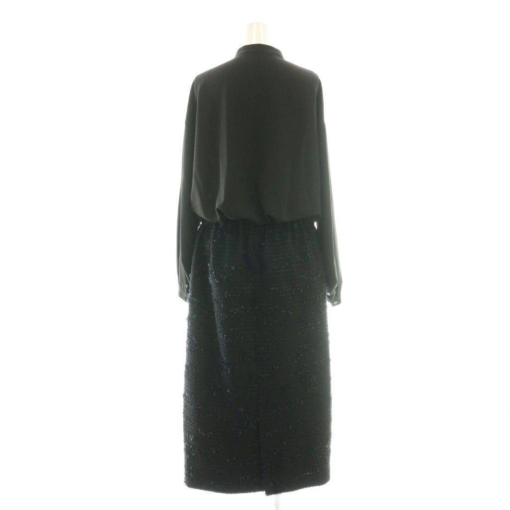 アドーア ADORE 24 SS ファンシーツィードワンピース ロング 38 ブラック DF OS SH