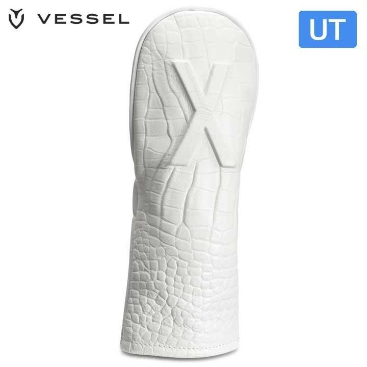 新品☆ベゼル☆VESSEL☆HC1123 安い LUX ヘッドカバー☆Embossed Leather☆UTユーティリティ # ベゼル VESSEL  ゴルフ ヘッドカバー ユーティリティ用/ホワイト
