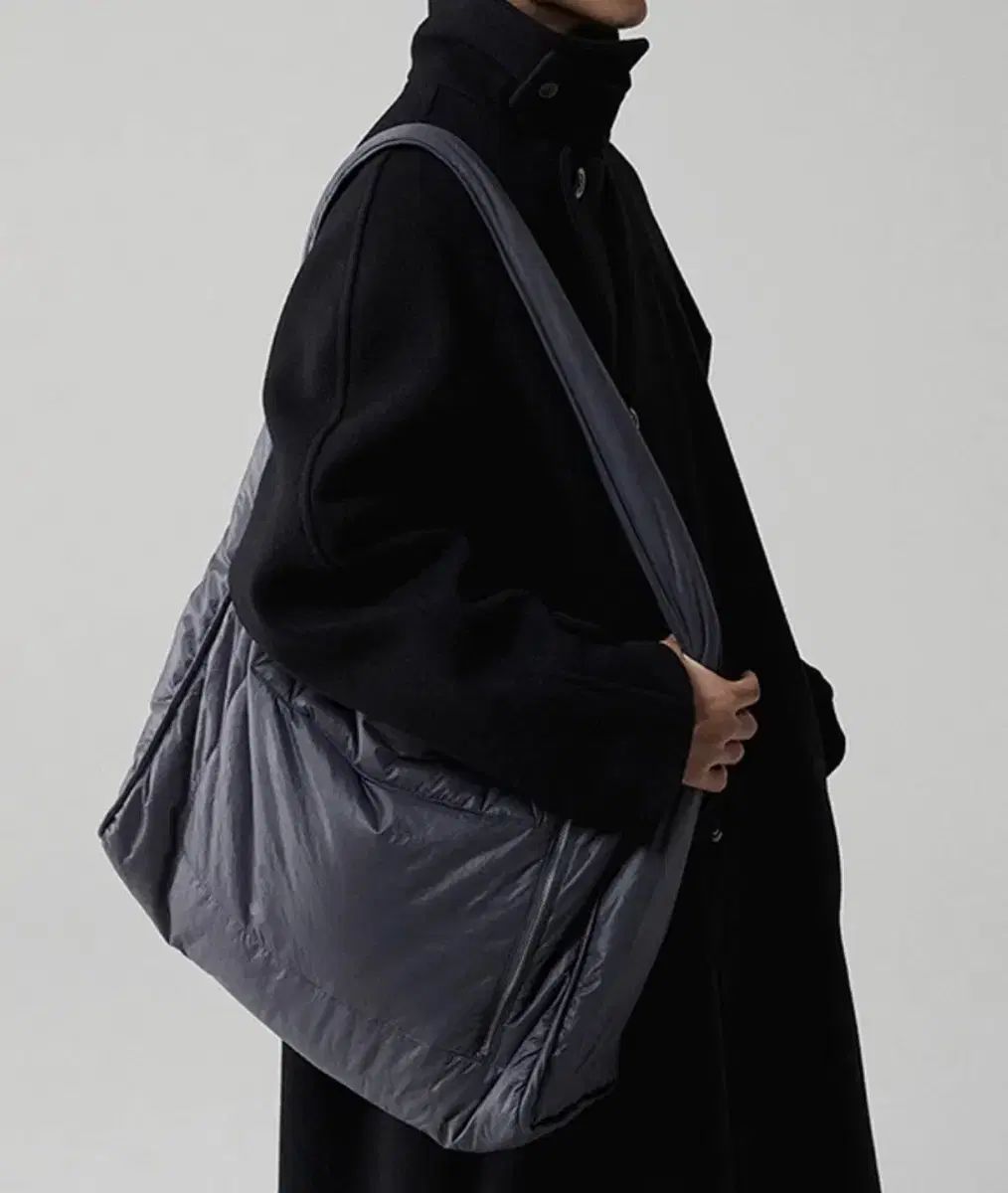 LEMARD キルティング ダウン ショルダーバッグ チャコール