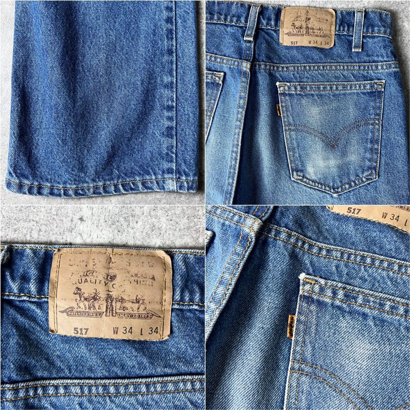 ヒゲ 90s USA製 Levis 517 フレア デニム パンツ 34 34 / 90年代 