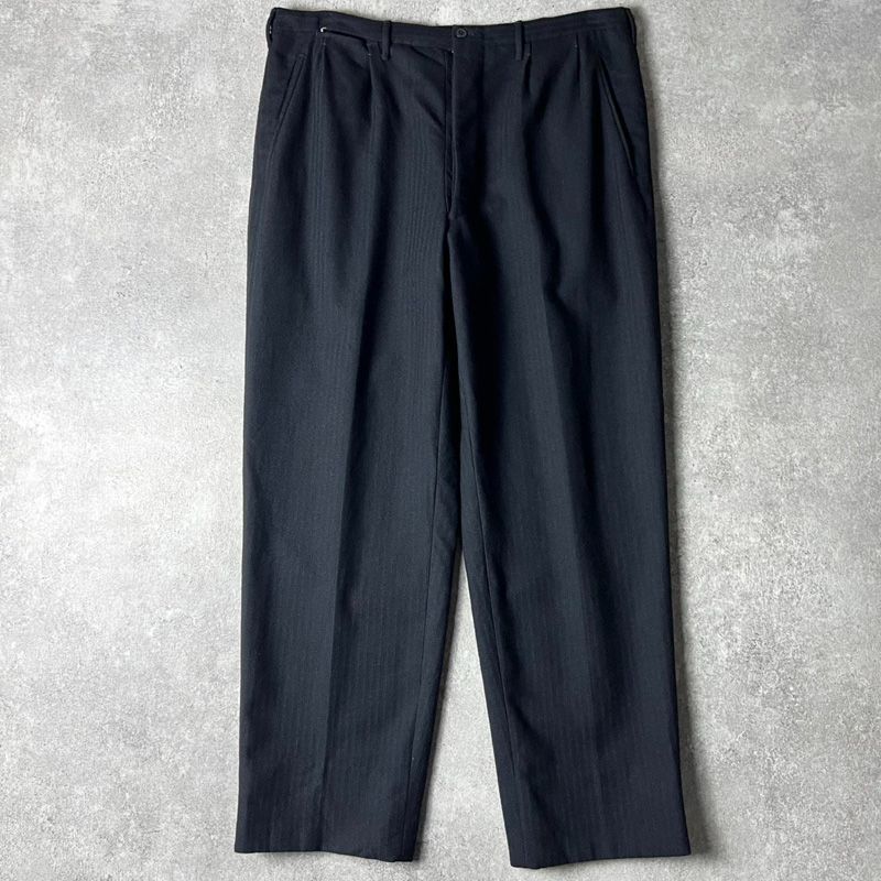 50s UNKNOWN 2タック ストライプ ウール スラックス パンツ 34 34 / 50