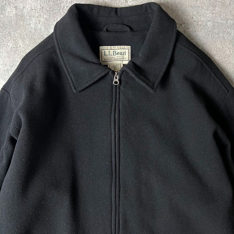 L.L Bean エルエルビーン 00's old ナイロンジャケット ブラック 00s LLBean サテン ライナー フルジップ ウール ジャケット XL / 00