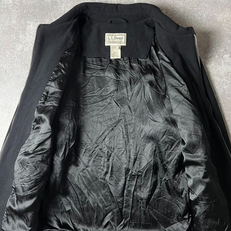 00s LLBean サテン ライナー フルジップ ウール ジャケット XL / 00