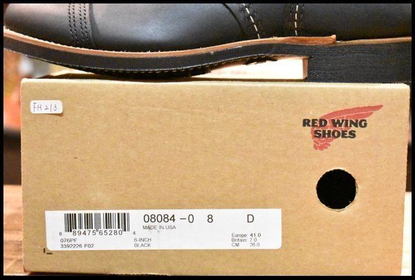  8 D ♥ 23年 レッドウィング 8084 アイアンレンジャー ブラック ハーネス 黒 キャップトゥ 編み上げ ブーツ redwing FH 213 ワークブーツ ブーツ 革靴