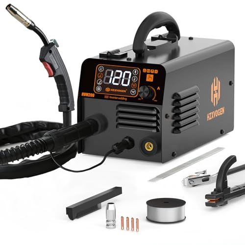 H 半自動溶接機 100 V 120 A 1台3役 ノンガスMIG?被覆アーク?LIFT TIGに対応 液晶表示 インバーター搭載 小型 軽量 家庭用 初心者向け 簡単な修理 家具 雑貨のDIYに大活躍 HVM 200 po d 73 f 5 fc 4