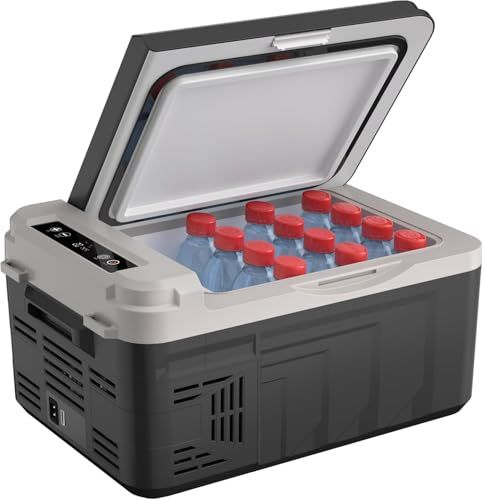 EUHOMY 車載冷蔵庫 10 L 急速冷凍 -20℃?20℃ ポータブル冷蔵庫 コンパクト 省エネ 軽量 静音 3 WAY電源対応 AC 100 V DC 12 V|24 LCD温度表示 コンプレッサー式 車載家庭両用 低電圧保護 車中泊 キャンプ 8109081 f