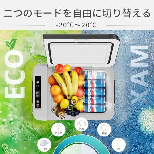 EUHOMY 車載冷蔵庫 10 L 急速冷凍 20℃?20℃ ポータブル冷蔵庫 コンパクト 省エネ 軽量 静音 3 WAY電源対応 AC 100 V DC 12 24 LCD温度表示 コンプレッサー式 車載家庭両用 低電圧保護 車中泊 キャンプ 8109081 f