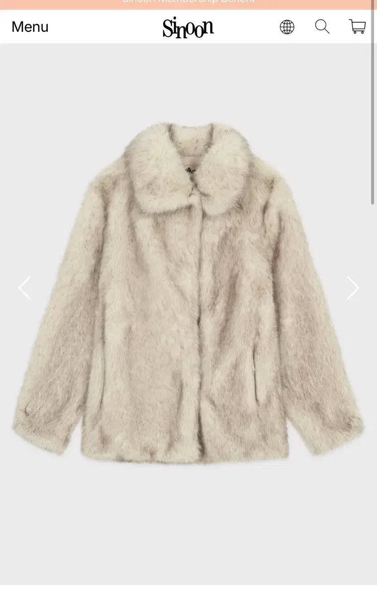 シヌーン ファー ジャケット アイボリー