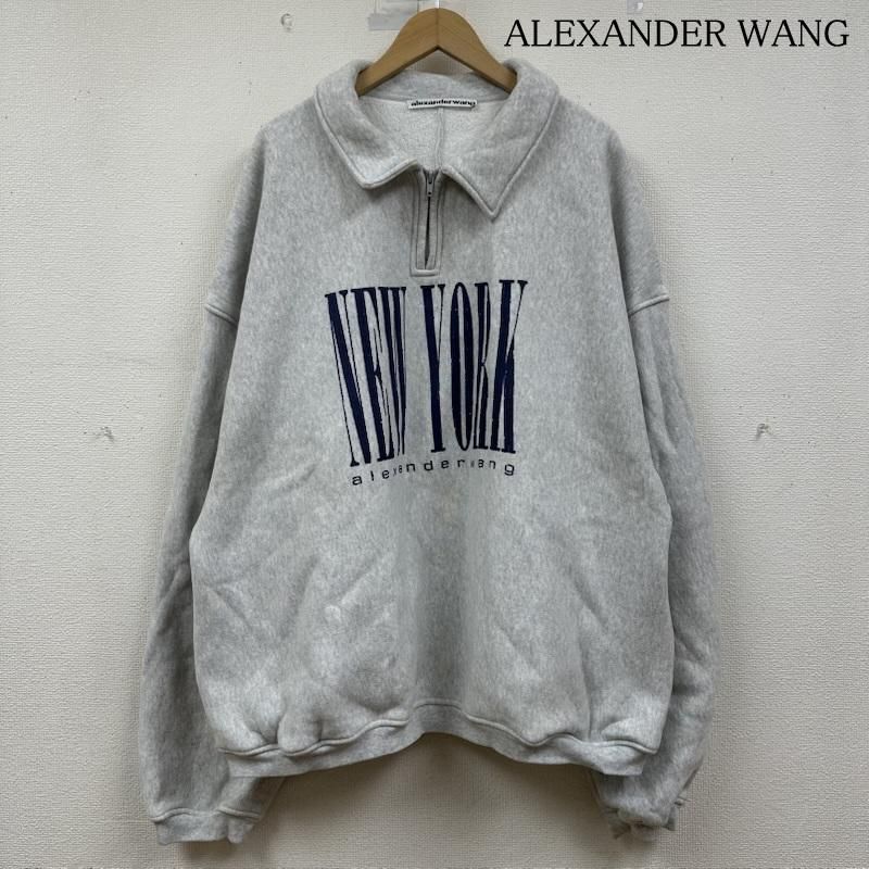 アレキサンダーワン HALF ZIP SWEATSHIRT WITH NY PUFF プリント