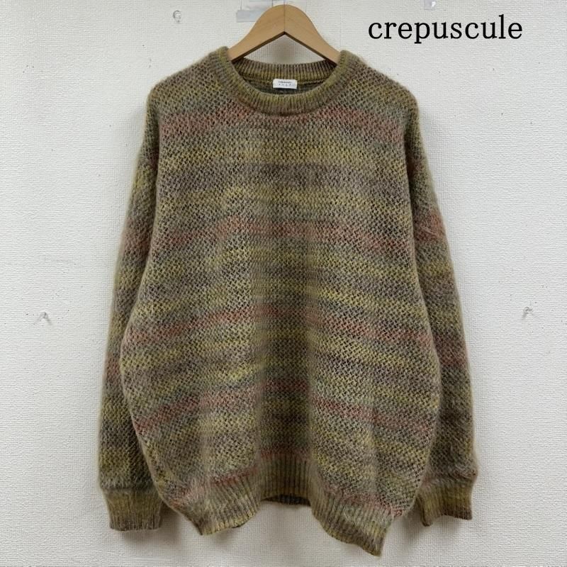 クレプスキュール メッシュ 編み グラデーション ボーダー クルーネック ニット 2503 012 メンズ 2 ISItems 古着