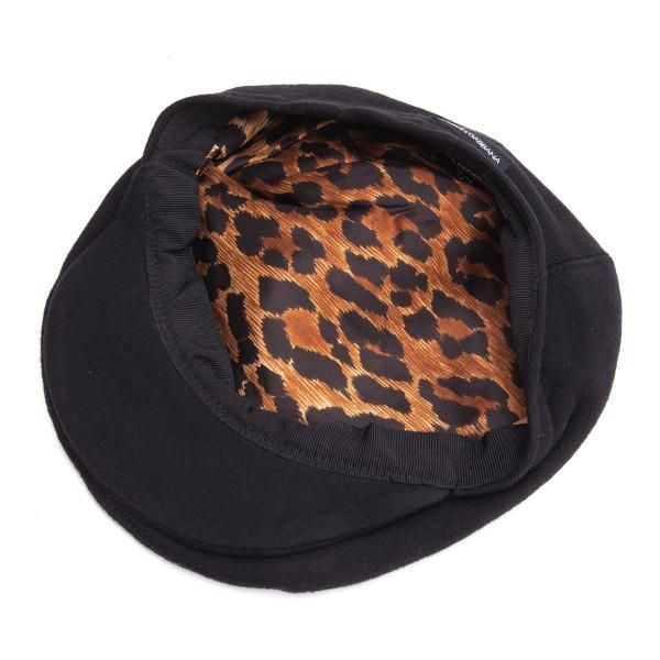 新品 ドルチェ&ガッパーナ ハンチング ドルチェ&ガッバーナDOLCE&GABBANA 裏レオパードハンチング 黒57