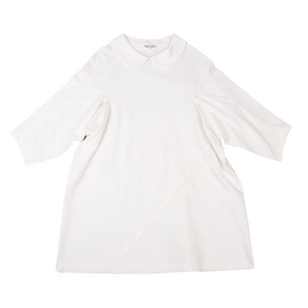コムコム コムデギャルソンCOMME des GARCONS コットンラウンドカラーワンピース 白S