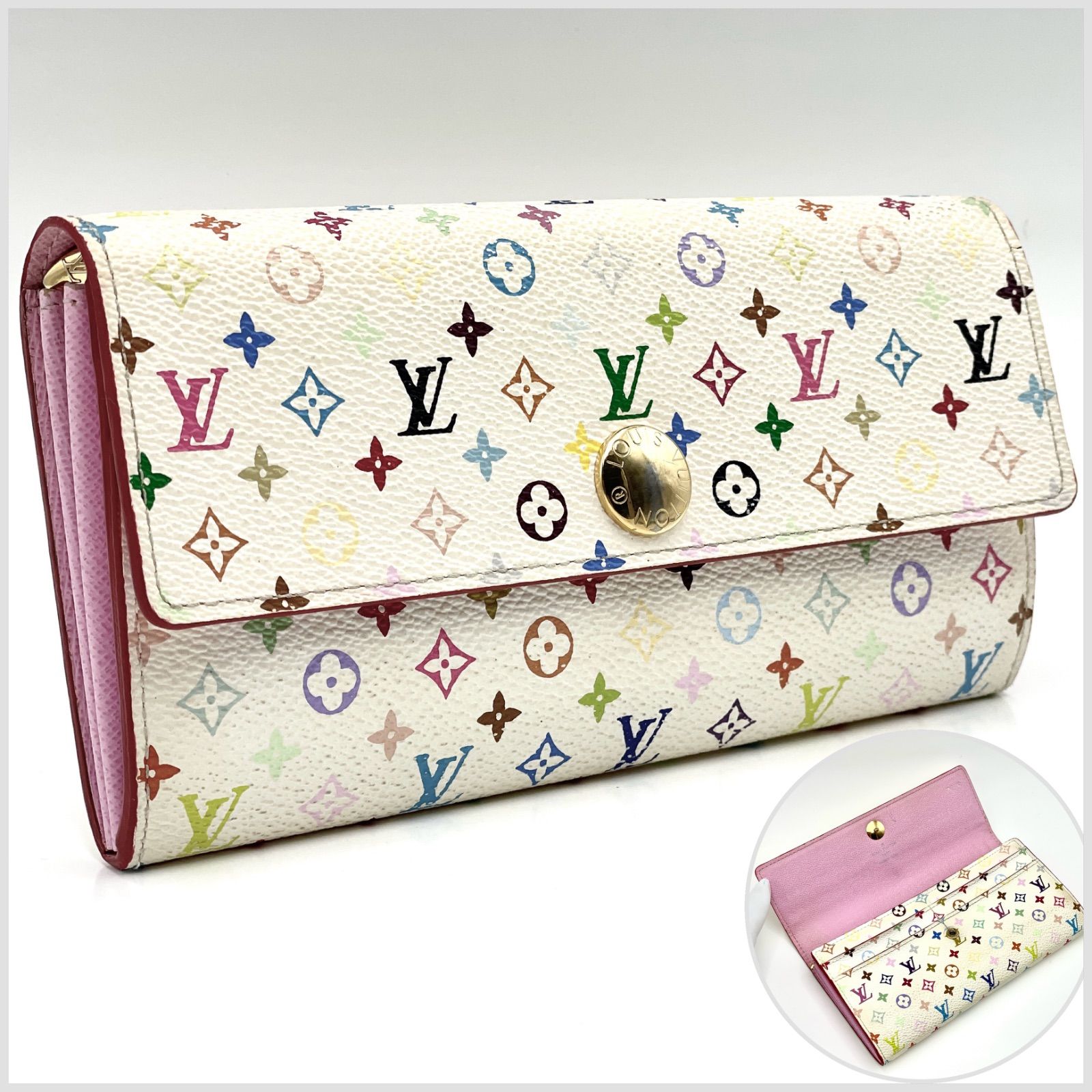 LOUISVUITTON マルチカラー ポルトフォイユサラ　長財布　レア　ピンク Louis Vuitton ルイヴィトン / モノグラム マルチカラー
