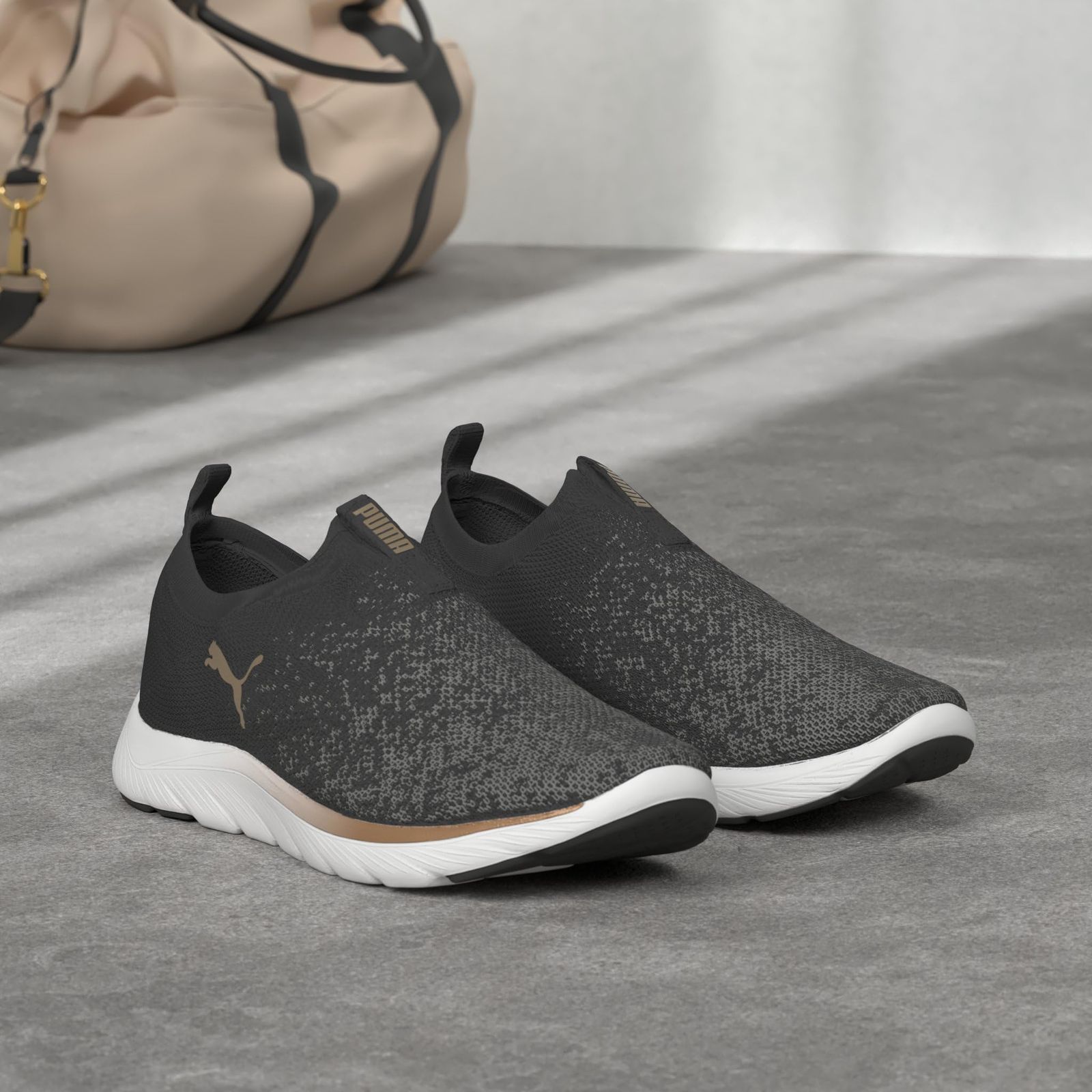 REMI スリップオン ニット ウィメンズ_ _245 25年春夏カラー プーマ ブラック ゴールド クール ダーク グレー 01 24 5 cm