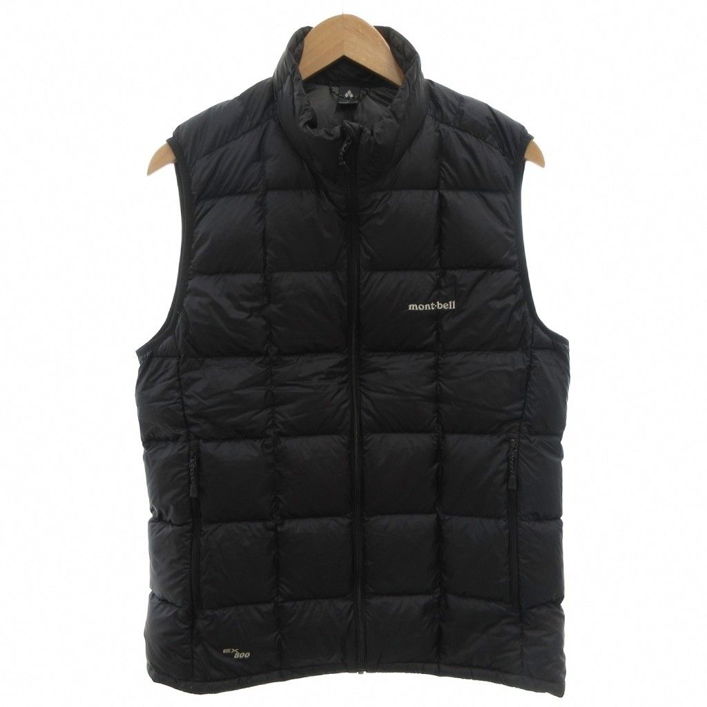 モンベル Montbell スペリオダウンベストEX 800 ジップアップ ロゴ刺繍 L 黒 ブラック 1101663 FF