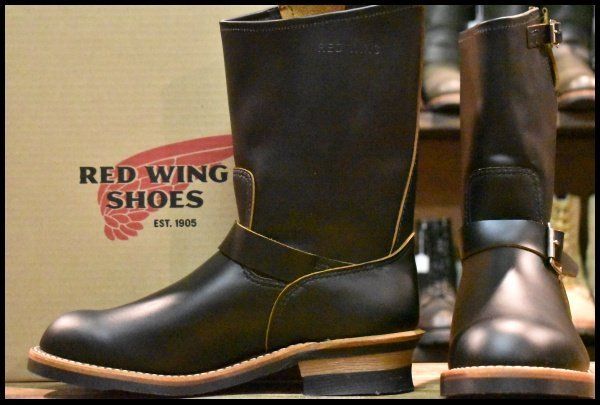 10 D ♥ 25年 レッドウィング 2966 ブラック クローンダイク エンジニア 黒 茶芯 スチール無し ブーツ redwing FJ 061