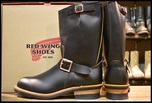  10 D ♥ 25年 レッドウィング 2966 ブラック クローンダイク エンジニア 黒 茶芯 スチール無し ブーツ redwing FJ 061 エンジニアブーツ ブーツ 革靴