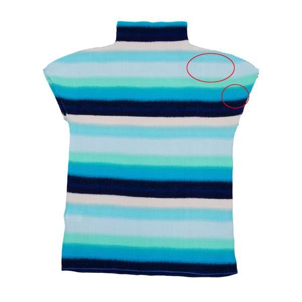 イッセイミヤケ ミーISSEY MIYAKE me ボーダーストレッチプリーツ 