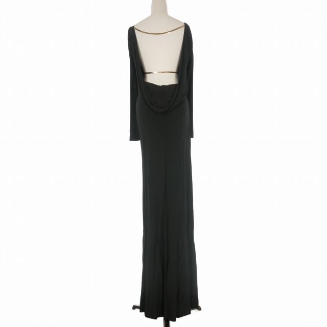 ディースクエアード 23 AW Open Back Long Dress バックオープン ロングワンピース ドレス 長袖 S ブラック 黒 正規