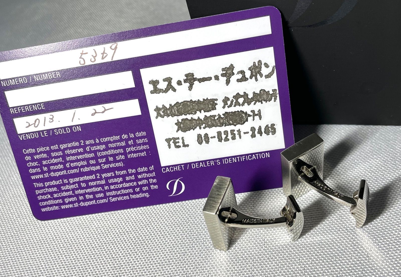 デュポンライターで有名。デュポンカフス。新品未使用。 美品 希少 S.T.Dupont デュポン ライターデザイン カフス カフリンクス 小物