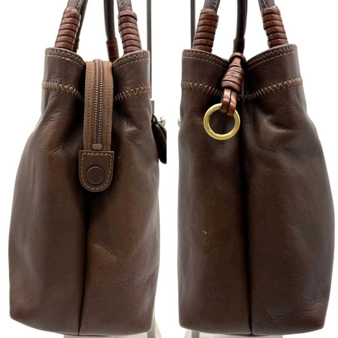 【中古】ペレボルサ PELLE BORSA ハンドバッグ レザー ブラウン /TK レディース PELLE BORSA ペレボルサ ハンドバッグ ブラウン レザー 本革 手提げ