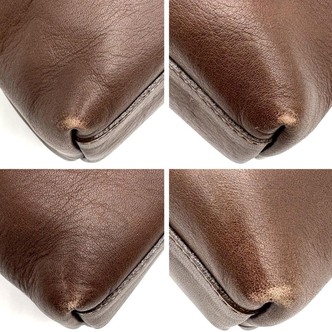 PELLE BORSA ペレボルサ ハンドバッグ ブラウン レザー 本革 手提げ