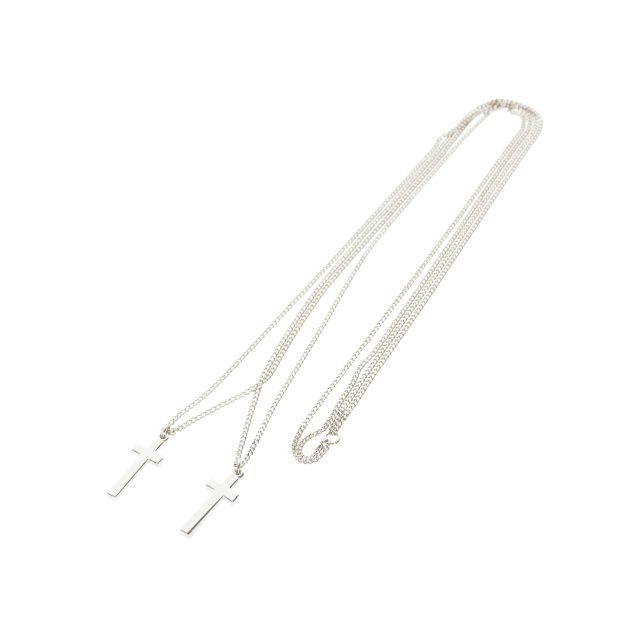 ディースクエアード 23 AW Jesus クロスモチーフ 2連 ネックレス アクセサリー UNI シルバー 銀 正規