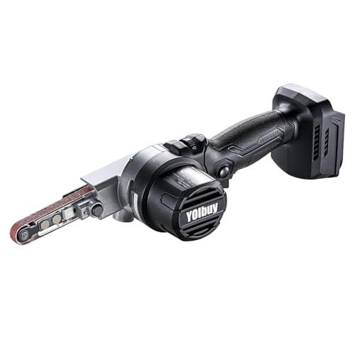 YOIbuy PRO 充電式 ベルトサンダー ベルト速度1700 m min 高速機種 10 mm幅 330 mmベルト適用 低騒音ブラシレスモータ搭載 6段階調速 充電器 バッテリー YBS P 1 ブラック