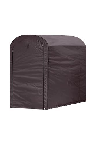 サイクルパーキング ラウンド屋根タイプ UVカット 遮熱 耐水加工 自転車収納 屋外 雨よけ 雨除け ホコリ 収納庫 ガレージ サイクルポート 1 2台用 ダークブラウン m