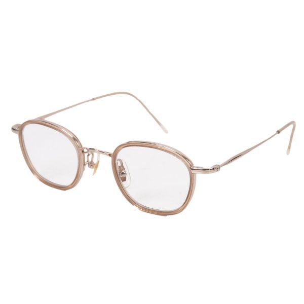 金子眼鏡 Pure Titanium 度無しメガネ シャンパンゴールド43??22 138