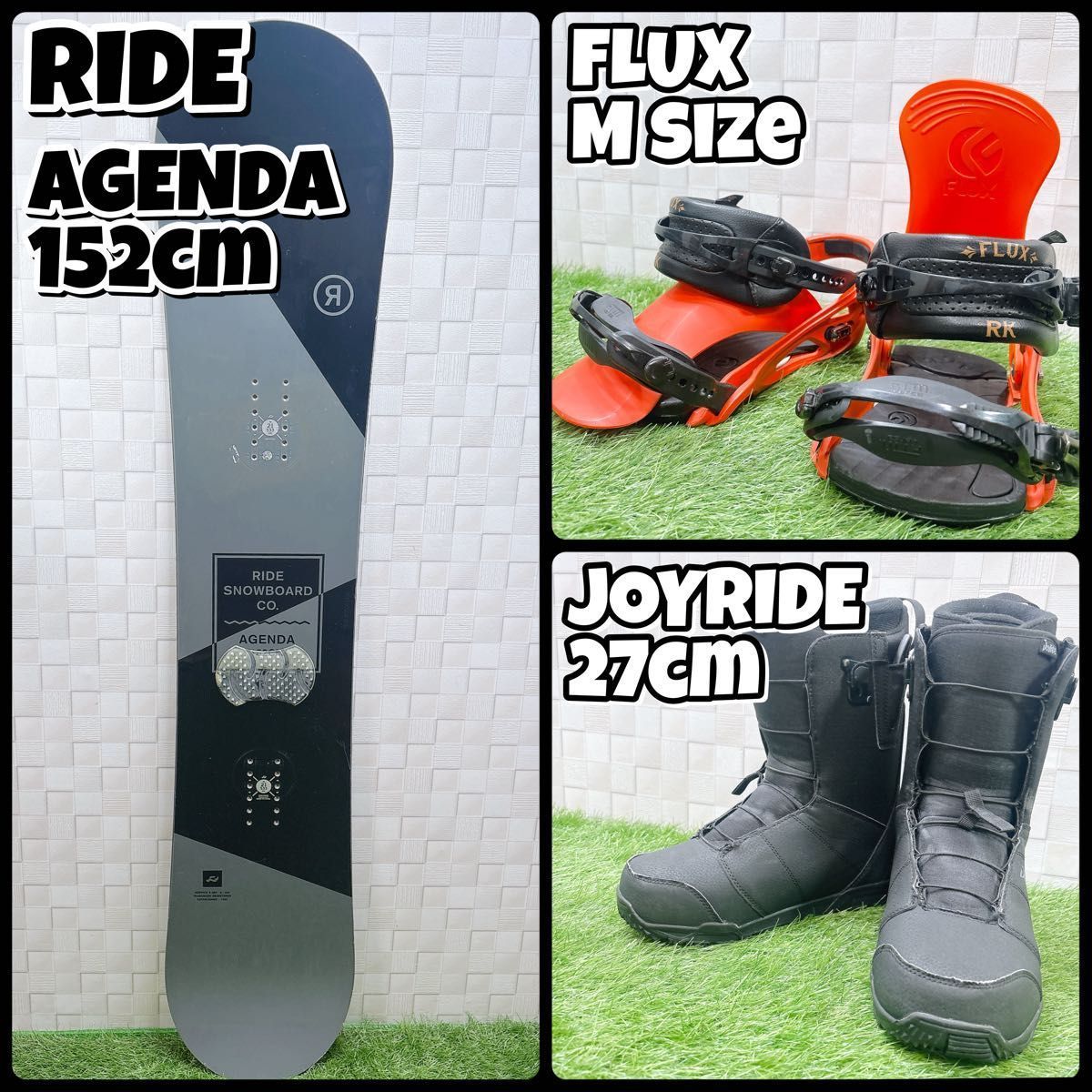 メンズ スノーボード 3点セット ライド アジェンダ RIDE AGENDA 152cm