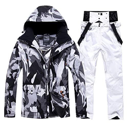 HOTIAN スノーボードウェア 上下セット メンズ スキーウェア スノボウェア 耐水圧10000 mm 全 M?3 XL 撥水加工 防寒 ジャケット パンツ 2点セットpo ad 705 bbe
