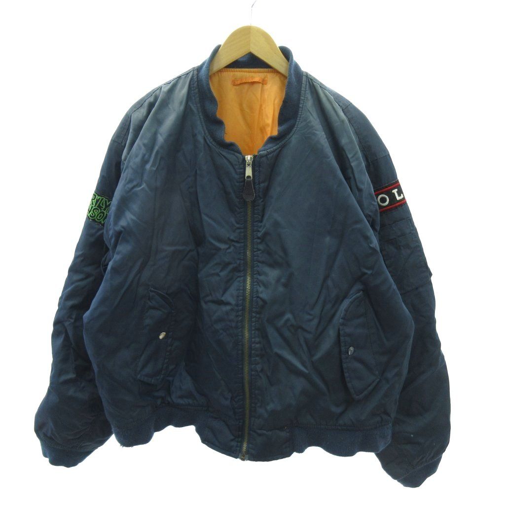 ヴィンテージ VINTAGE MA-1 フライトジャケット 民間 ワッペン XL 紺