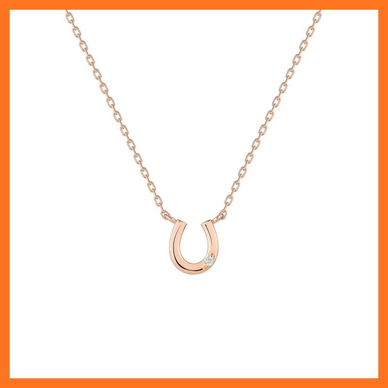 4℃ ヨンドシー 誕生石 シルバー 馬蹄 ネックレス アクアマリン プレゼント レディース ジュエリーケース付き