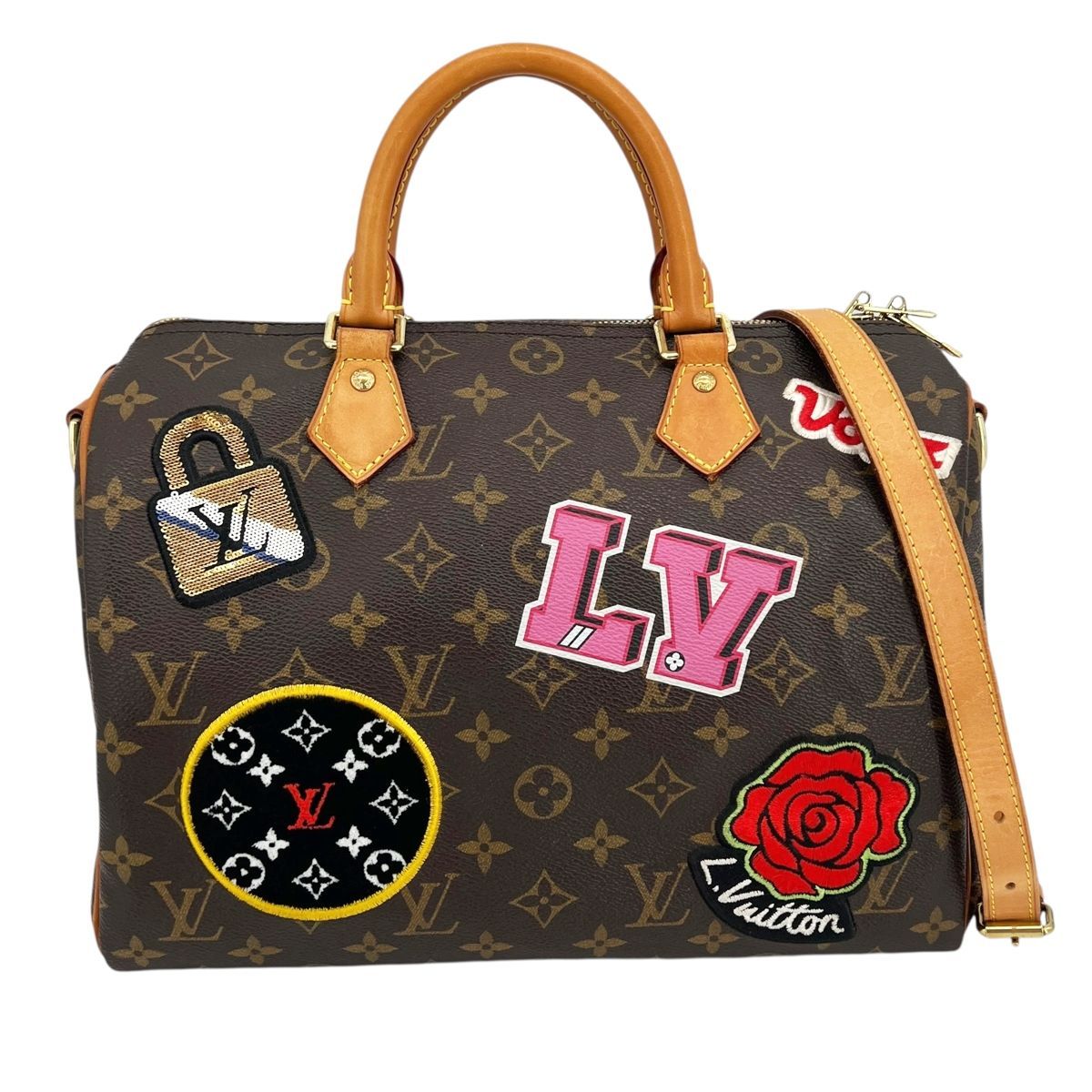 LOUIS VUITTON ルイ ヴィトン M 43989 モノグラム パッチーズ スピーディバンドリエール30 ハンドバッグ ショルダーバッグ SA