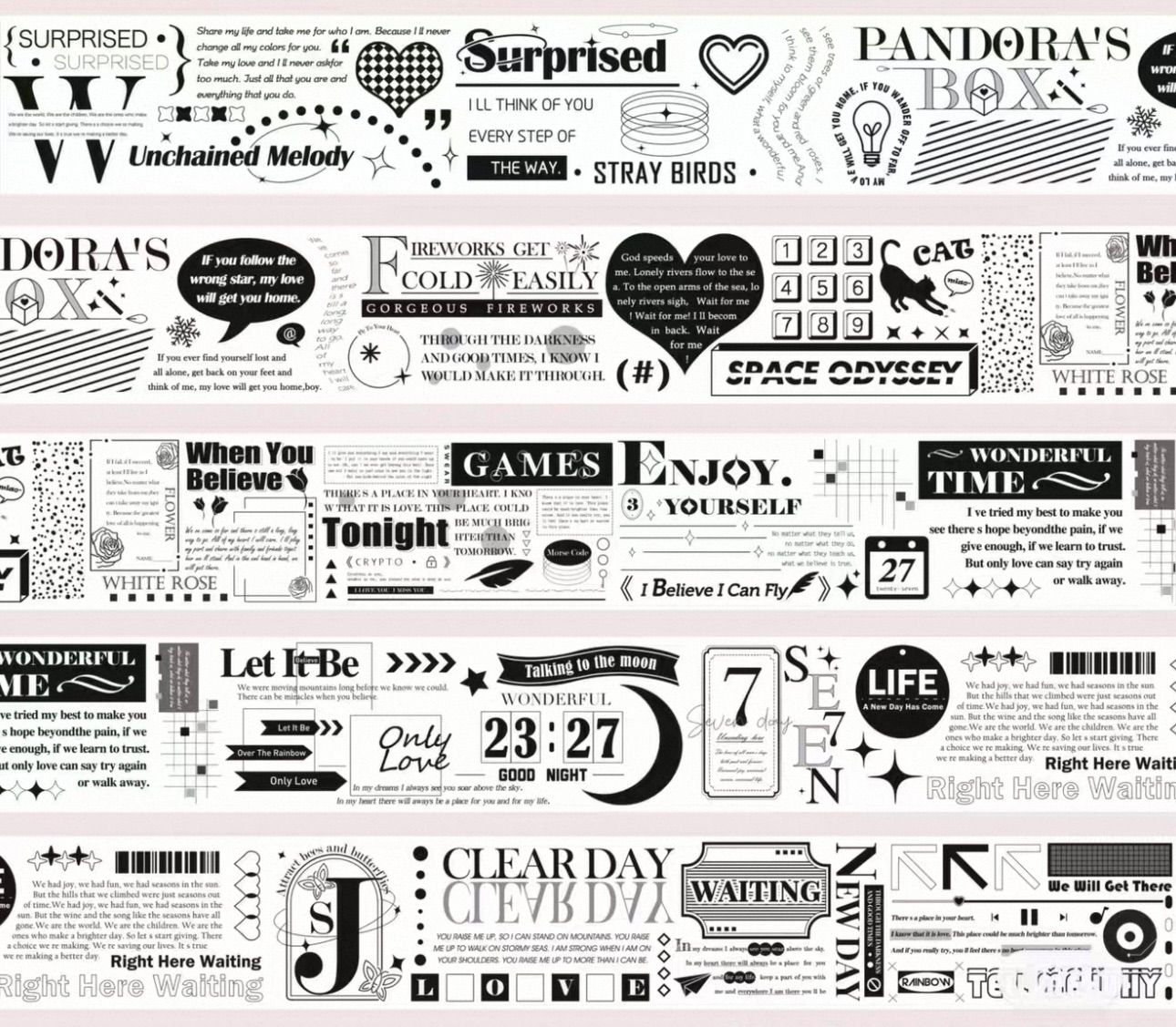 PET 字素① 6cm×5m 170cm/loop 海外マスキングテープ 海外マステ 英字